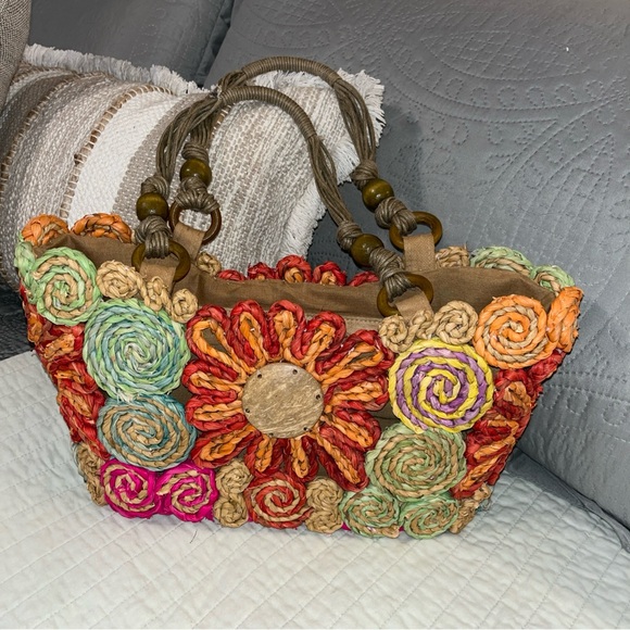 Capelli of New York Handbags - Capelli of New York Multicolor Woven Tote